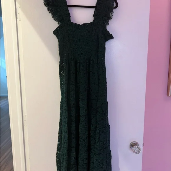 Hill House Dark Green Lace Nap Dress - Picture 1 of 6
